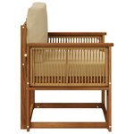 vidaXL Sofa de milieu extérieur Bois d'Acacia Massif Naturel
