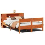 vidaXL Lit bibliothèque sans matelas cire marron 140x200 cm pin massif