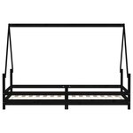 vidaXL Cadre de lit pour enfants noir 90x200 cm bois de pin massif