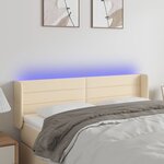 vidaXL Tête de lit à LED Crème 147x16x78/88 cm Tissu