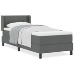 Lit box spring vidaXL avec matelas gris foncé 80x200 cm Tissu