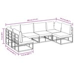 vidaXL Ensemble de canapé de jardin avec coussin 6 Pièces Noir Aluminium