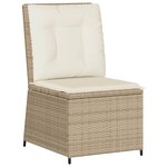 vidaXL Salon de jardin avec coussins 7 Pièces beige résine tressée