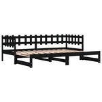 vidaXL Lit coulissant Noir 2x(90x200) cm Bois de pin massif