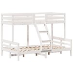 vidaXL Lit superposé 90x200/120x200 cm blanc bois de pin massif