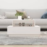 vidaXL Table basse Blanc 80x55x40 5 cm Bois massif de pin