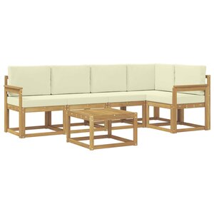 vidaXL Ensemble de canapés d'extérieur 6 pc Blanc et crème