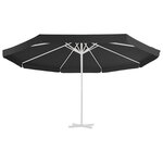 vidaXL Tissu de remplacement pour parasol d'extérieur Noir 515 cm