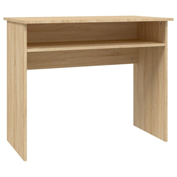 Bureau table poste de travail meuble d'ordinateur informatique étude chêne sonoma 90 x 50 x 74 cm bois d'ingénierie brun 02_0023664