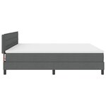vidaXL Lit Box Spring avec Matelas & LED Gris Foncé 200x200 cm Tissu