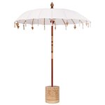vidaXL Parasol balinais avec base Crème 185 x 185 x 260 cm