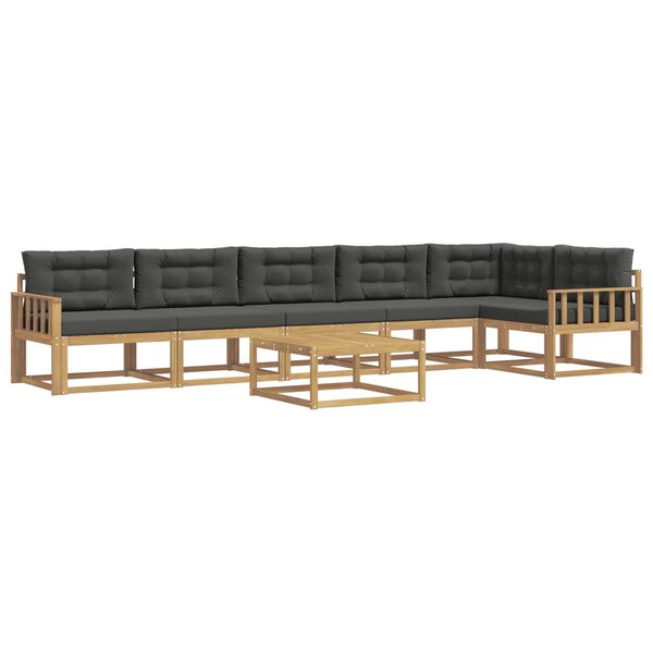 vidaXL Ensemble de canapés d'extérieur 7 pc Blanc et anthracite