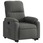 vidaXL Fauteuil inclinable gris foncé tissu microfibre