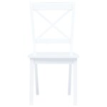 vidaXL Chaises à manger lot de 6 blanc bois d'hévéa massif