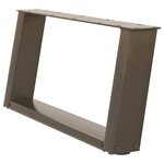 vidaXL Pieds de table basse en U  2 pièces  acier naturel  70 x (30-31) cm