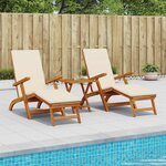 vidaXL Chaise longue inclinable et pliable 2 Pièces 55 x 146 x 91 cm