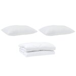 vidaXL Duvet avec coussins Argyle 3 Pièces Blanc 240 x 220 cm Microfibre