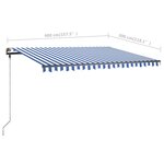 vidaXL Auvent manuel rétractable sur pied 400x300 cm Bleu et blanc