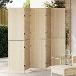 vidaXL Paravent Beige 242 x 180 cm. polyrotin