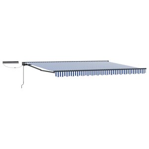 vidaXL Auvent rétractable électrique Bleu  Blanc  Anthracite 4 5 × 3 m