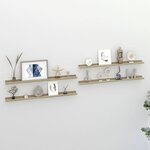 vidaXL Étagères murales 4 Pièces blanc et chêne sonoma 100x9x3 cm