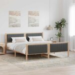 vidaXL Cadre de lit avec tête de lit marron et gris foncé 180 x 200 cm