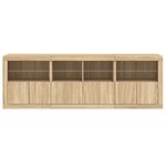 vidaXL Buffet avec lumières LED chêne sonoma 202x37x67 cm