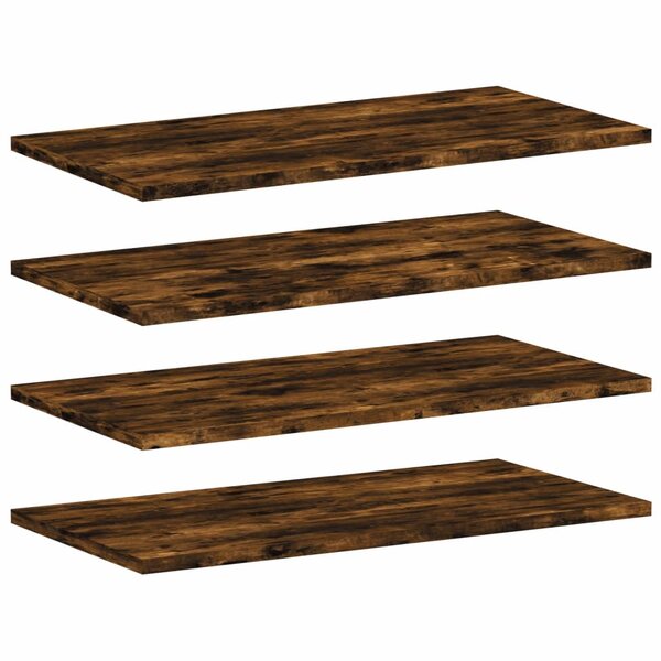 vidaXL Étagères murales 4 Pièces chêne fumé 60x30x1 5cm bois d'ingénierie