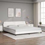 vidaXL Cadre de lit sans matelas blanc 200x200 cm similicuir