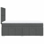 vidaXL Sommier à lattes de lit avec matelas Gris foncé 100x200cm Tissu