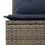 vidaXL Salon de jardin avec coussins 10 Pièces gris résine tressée