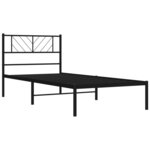 vidaXL Cadre de lit métal sans matelas avec tête de lit noir 80x200 cm