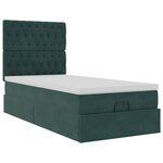 vidaXL Cadre de lit ottoman avec matelas vert foncé 80x200 cm velours