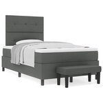vidaXL Lit à ressorts avec matelas Gris foncé 120 x 200 cm tissu