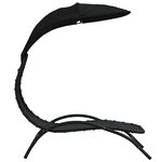 vidaXL Chaise longue avec auvent noir 167x80x195 cm tissu et acier