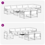 vidaXL Ensemble de canapés d'extérieur 9 pc Blanc et Beige