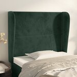 vidaXL Tête de lit avec oreilles Vert foncé 93x23x118/128 cm Velours