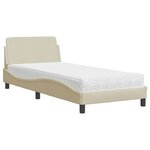 vidaXL Lit avec matelas crème 90x200 cm tissu