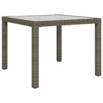 vidaXL Ensemble à manger d'extérieur 3Pièces coussins gris résine tressée