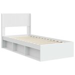 vidaXL Cadre de lit avec rangement et tête de lit Blanc 90 x 200 cm