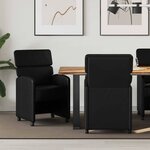 vidaXL Chaises de Salle à Manger avec Roues 2 Pièces Noir 58 x 65 x 98 cm