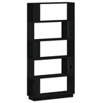 vidaXL Bibliothèque/Séparateur de pièce Noir 80x25x163 5 cm Pin massif
