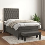 vidaXL Sommier à lattes de lit et matelas Gris foncé 80x200 cm Velours