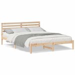 vidaXL Cadre de lit Marron 160 x 220 cm Bois massif en pin