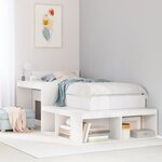 vidaXL Cadre de lit sans matelas blanc 90x200 cm bois de pin massif
