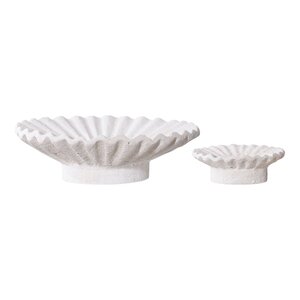 2 bougeoirs assiettes en ciment blanc