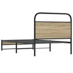 vidaXL Cadre de lit sans matelas 100x190 cm chêne fumé bois ingénierie