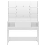 vidaXL Table de maquillage avec éclairage LED MDF Blanc brillant