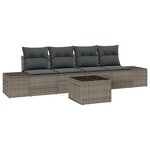 vidaXL Ensemble de canapé de jardin 5 pièces avec coussins gris poly rattan
