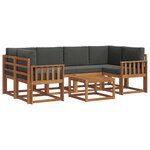 vidaXL Ensemble de canapés d'extérieur 7 pc Naturel et Anthracite